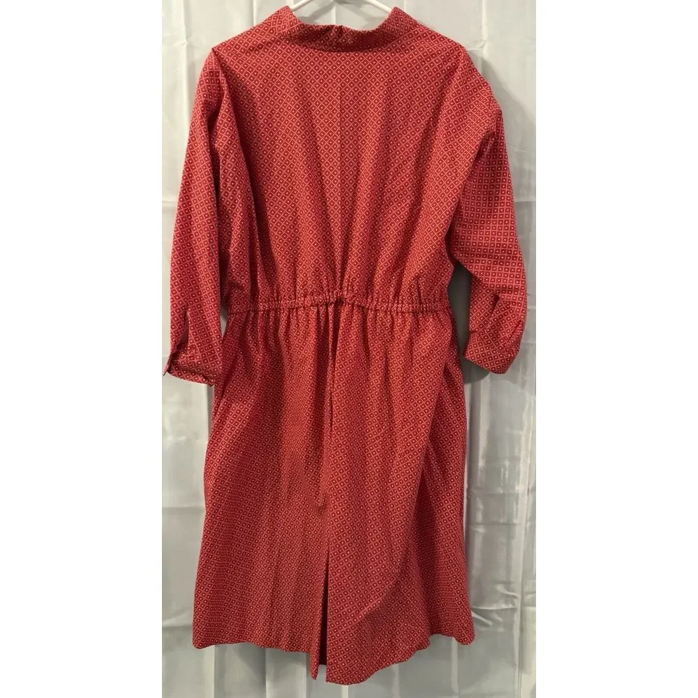 Womens Handmade Modest Dress Grandma Cottage Core XXL Red‎ Button Granny Prairie